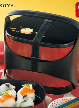 hakoya日式古风便当盒三层手提便携饭盒聚餐可爱成人进口餐盒