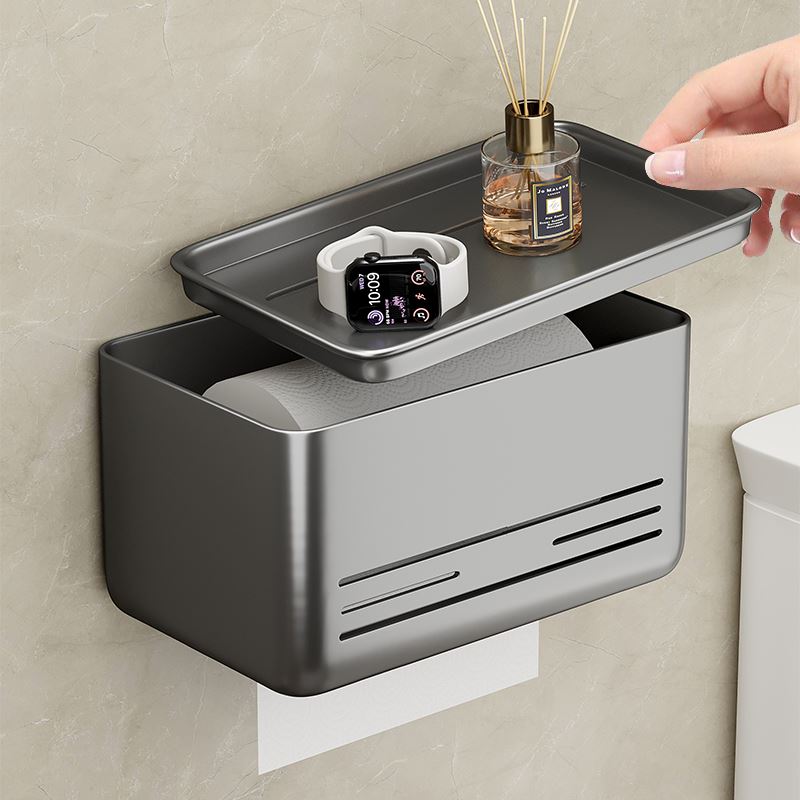 化妆室纸巾盒厕所卫生纸盒浴室免打孔卫生纸架洗手间卷筒卫生纸置