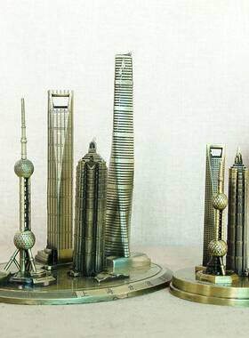 上海地标建筑模型东方明珠景区旅游纪念品金属工艺品家居摆件