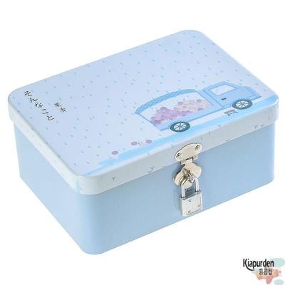 钱箱子收银用贵防火水重要铁盒子存钱罐小带盖储物重物品收纳带锁