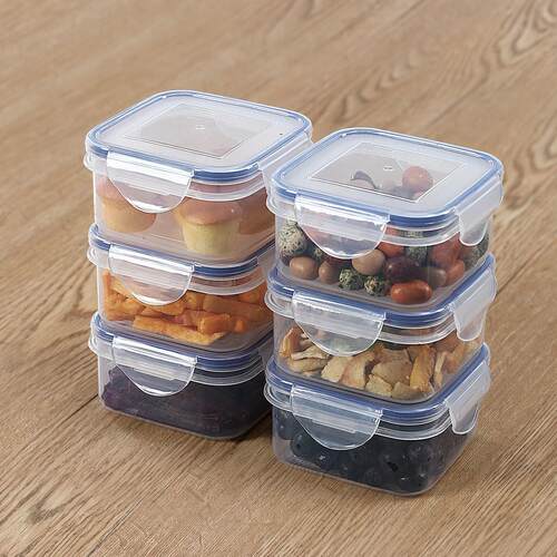 小号300ml正方形透明食品收纳盒食品留样盒冰箱冷冻冷藏保鲜盒