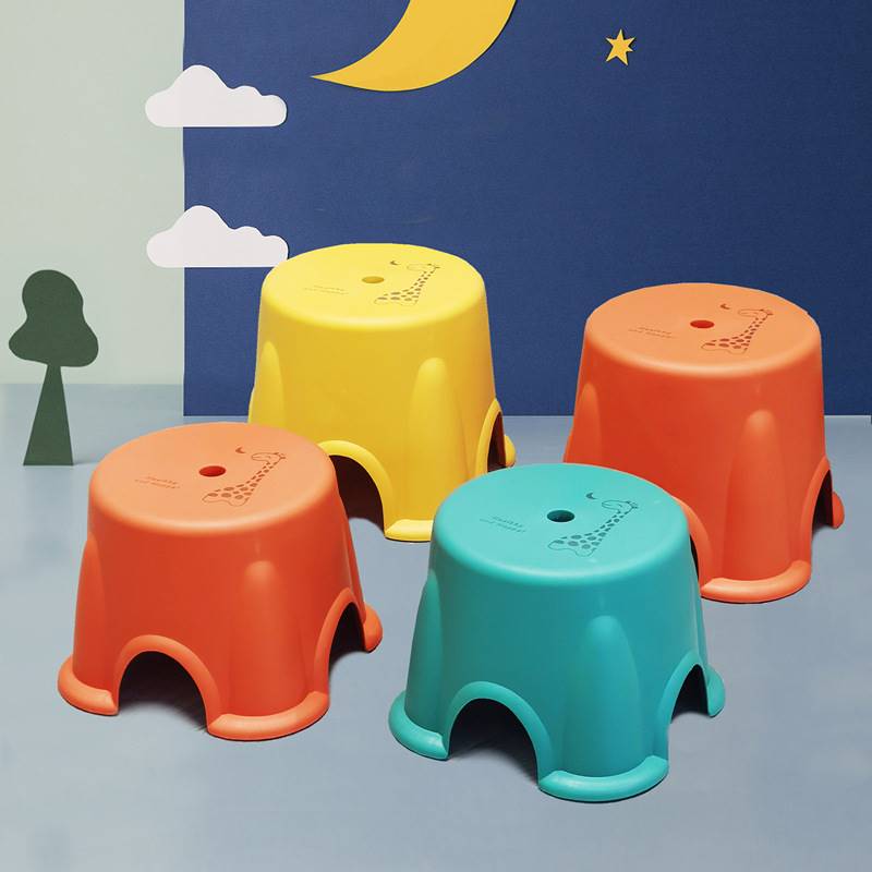 塑料家居凳子客厅成人收纳宝宝圆凳浴室简约防滑儿童矮凳家用板凳