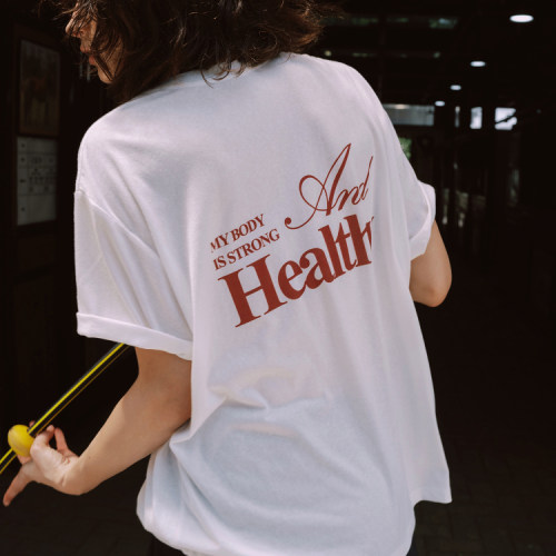 Septhouse 夏日新品休闲字母印花圆领短袖 红色/白色