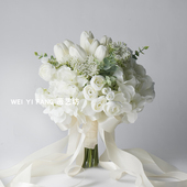 手捧花结婚新娘仿真花韩式 婚礼婚庆伴娘拍照道具假花球领证登记花