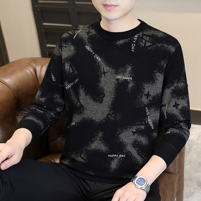 卫衣2025正流行刺骨拉毛针织衫卫衣男款