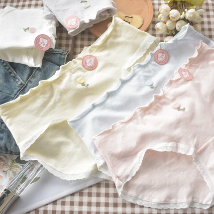 布目鱼 甜美小花女生内裤可爱7A抑菌舒适透气好看纯棉裆三角裤