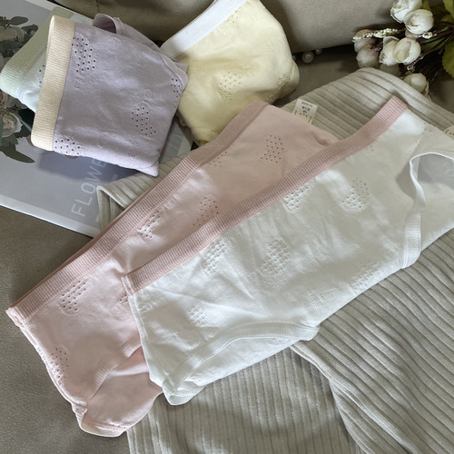 五彩冰激凌 5条装A类可爱甜美纯棉女生内裤全棉裆舒适镂空透气