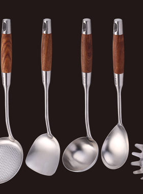 GUFA不锈钢锅铲硅胶304炒菜铲子漏勺厨具家用套装不粘锅专用铲