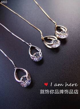 欧比雅比S925银针水滴镂空水晶长款不掉色耳环防过敏耳环耳线女