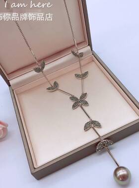 欧比雅比高级毛衣链2026新款潮蝴蝶流苏超闪水晶长款轻奢风项链女