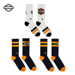 哈雷戴维森 摩托车骑行袜子耐磨透气中筒袜男女同款