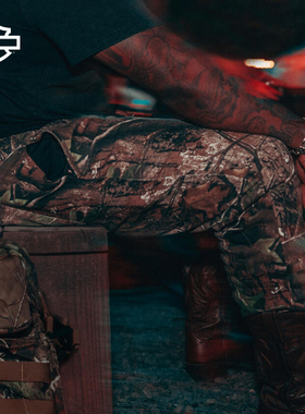 哈雷戴维森 X Realtree 男士抓绒束脚裤 秋冬保暖休闲裤 迷彩伪装