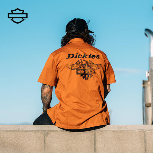 哈雷戴维森 x Dickies联名款男士工装短袖衬衣