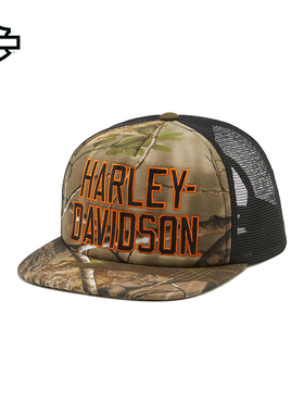 哈雷戴维森 X Realtree 可调节网眼鸭舌帽美式防生迷彩户外棒球帽