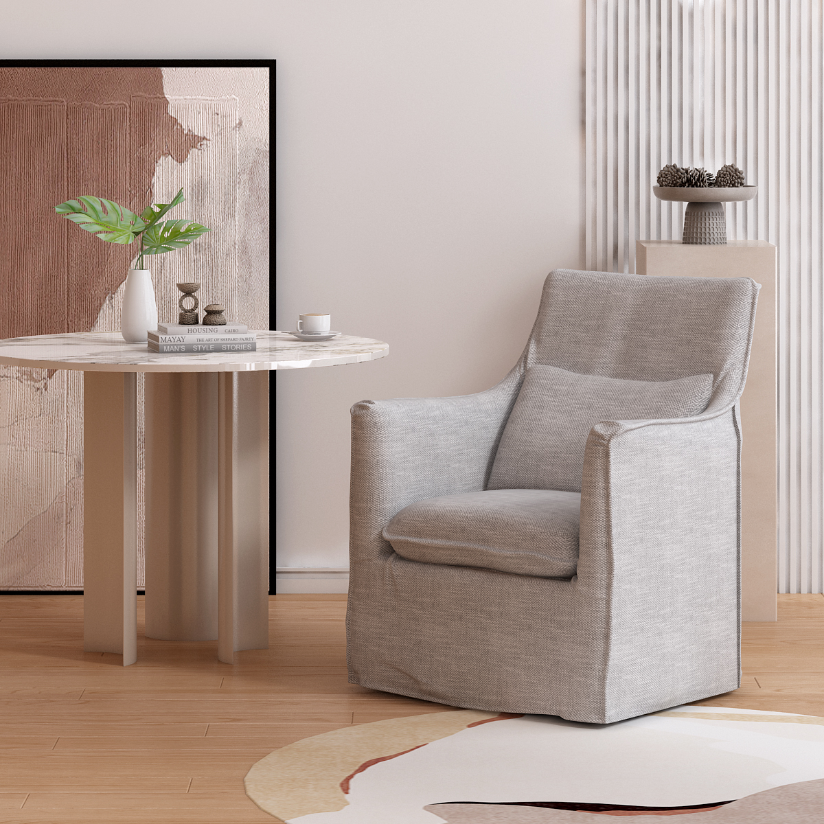 单人沙发椅2025新款客厅酒店民宿单人椅休闲椅可拆洗日式侘寂风