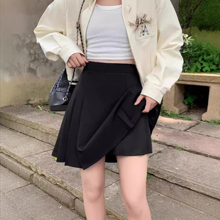 西装 辣妹a字短裙包臀高腰轻熟风百褶裙女 半身裙女夏季 2025年新款