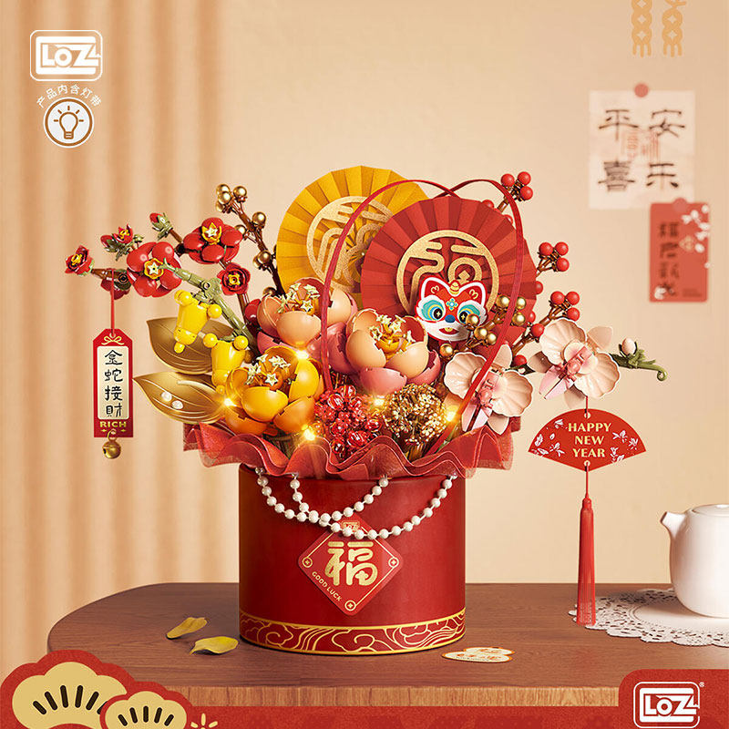 LOZ抱抱桶手工花束送礼物装饰图片
