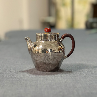 純銀s999茶壺西施小銀壺純手工亮面汲直泡茶銀壺功夫純銀茶壺