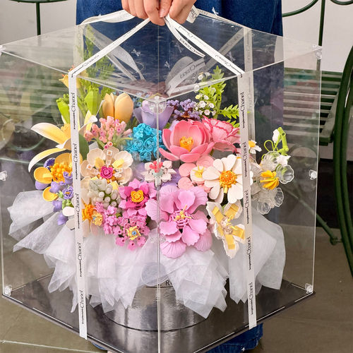 手工积木花束拼装一整套展示盒DIY材料包送女生男友情侣生日礼物