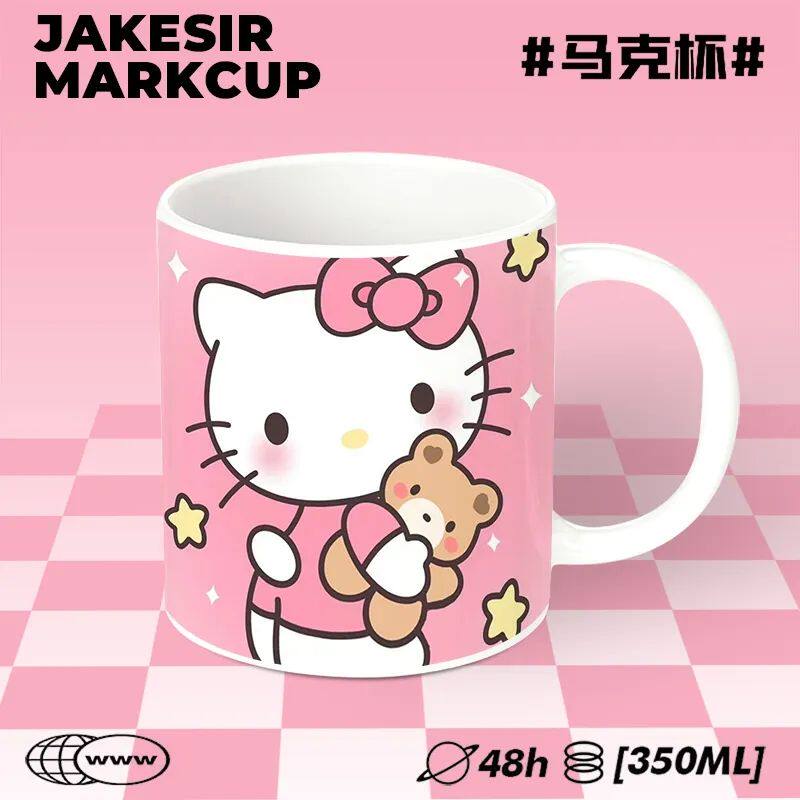 凯蒂猫周边可爱陶瓷喝水杯子高颜值马克杯办公室桌面摆件咖啡杯女