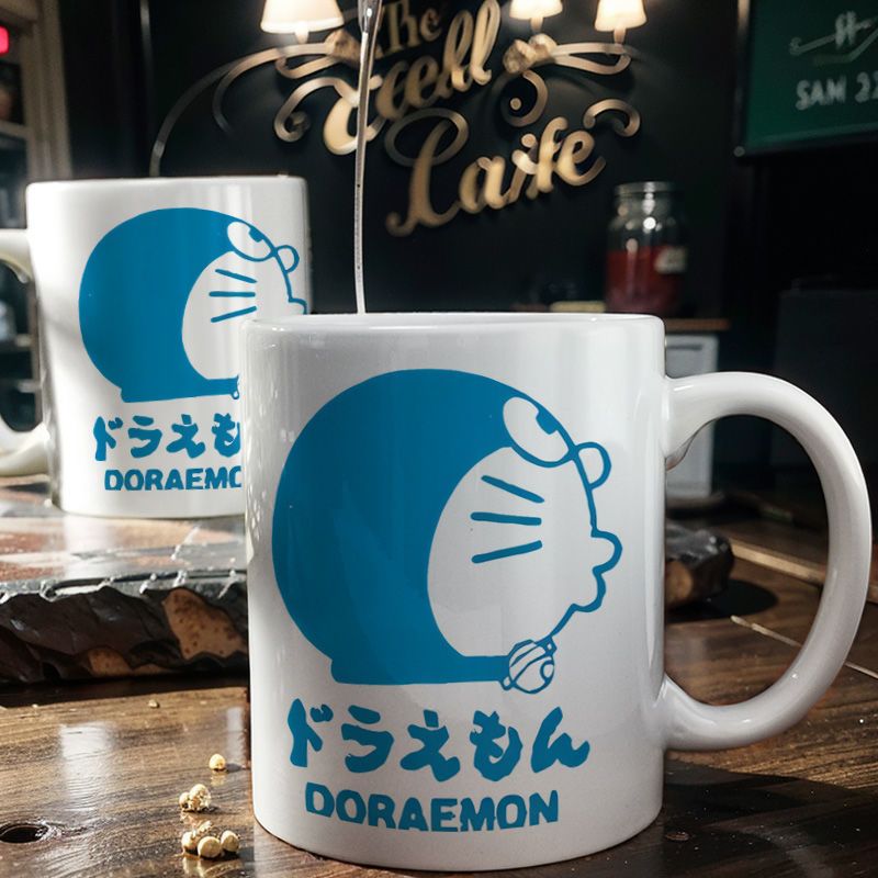 个性多啦A梦大雄静香胖虎周边陶瓷马克杯桌面摆件家用牛奶咖啡杯