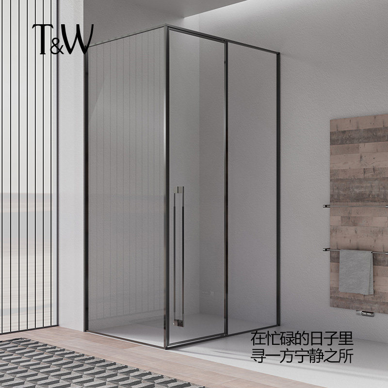 TW特拉维尔定制淋浴房酒店卫生间L形隔断间洗澡间玻璃门淋浴房