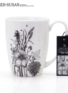 SUE系列莫离小清新骨瓷杯陶瓷马克杯咖啡杯北欧情侣杯简约WALLEN