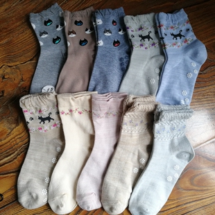 出清 外贸日单春秋女袜可爱卡通甜美袜子初夏女生日系小碎花短袜