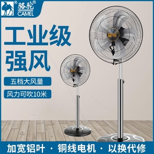 节能力强力工业风扇宿舍遥控摇头大风 骆驼电风扇落地扇家用台立式