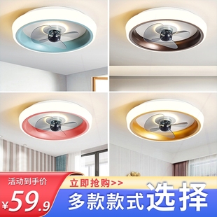 简约客厅吊扇灯北欧餐厅儿童吸顶家用电扇 卧室摇头风扇灯2025新款
