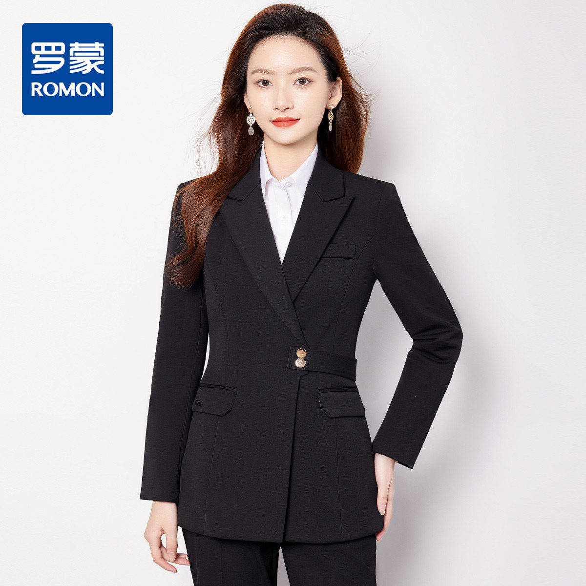 【上衣+裤子】罗蒙女士职业套装商务休闲时尚有型西装两件套女图片