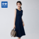 中长款 罗蒙女士连衣裙百搭日常聚会职场无袖 连衣裙女 简约优雅