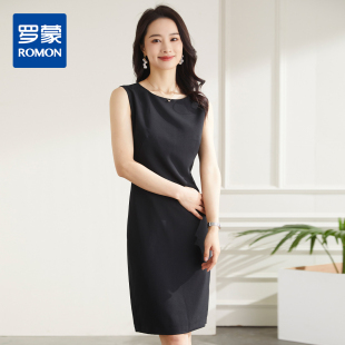 打底裙可外穿｜罗蒙夏季无袖连衣裙女士中长款通勤休闲百搭女裙子