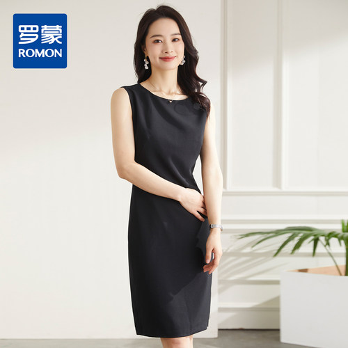 打底裙可外穿｜罗蒙夏季无袖连衣裙女士中长款通勤休闲百搭女裙子