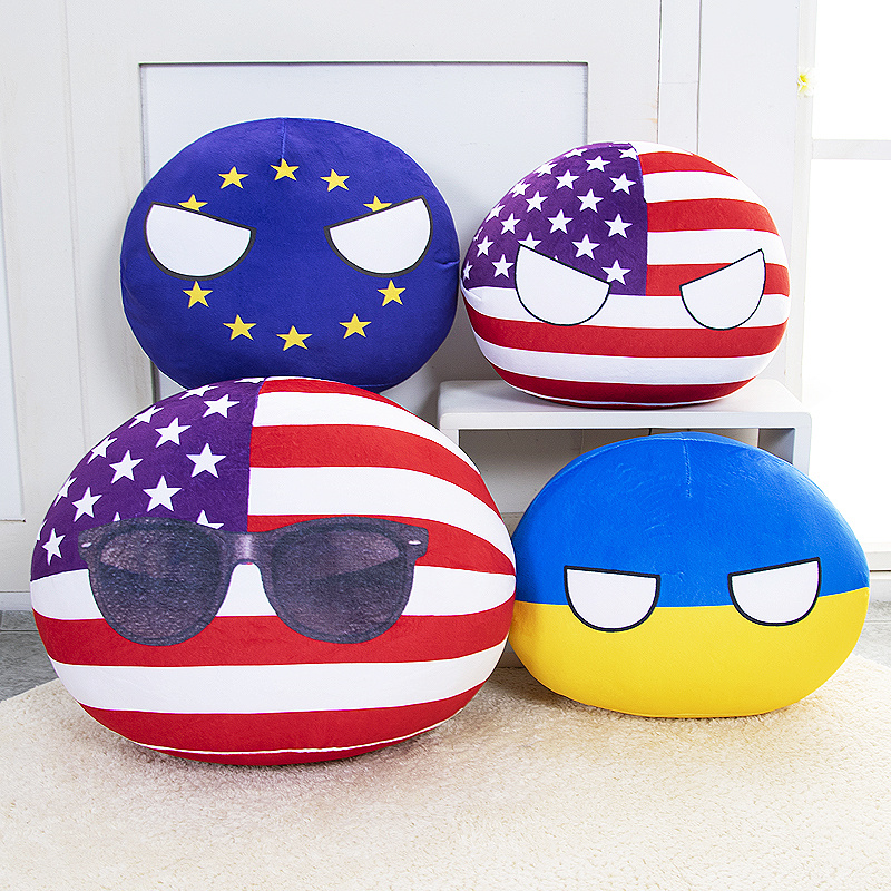 达齐抱枕公仔pp棉国旗抱枕