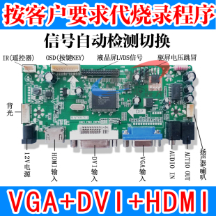 VGA转LVDS驱动板DIY笔记本显示器套件 DVI 通用10 65寸液晶屏HDMI