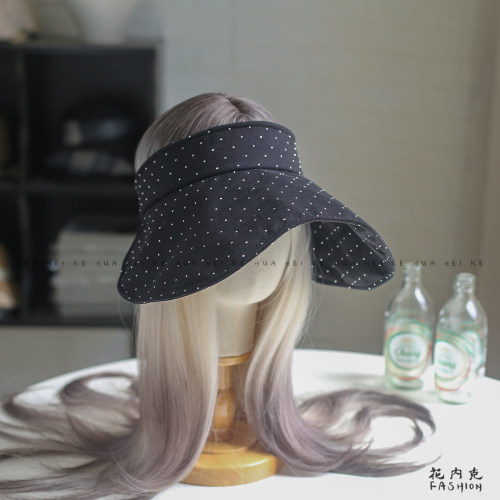 出口日韩~韩系水钻渔夫帽女夏可折叠防晒空顶帽显脸小前进帽023