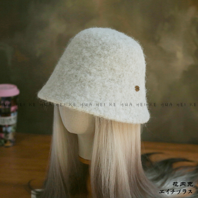 出口日韩~秋冬羊毛混纺毛呢渔夫帽简约侧标日常百搭保暖盆帽012