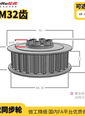 ECC41-S5M100-32-E免键同步轮S5M涨紧套免键带定心同步带轮E形F形