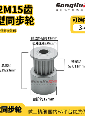 EBC01-S2M040-15-K-P-d3至4孔EBC21现货S2M15齿同步轮铝皮带轮