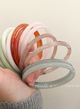 玻璃仿玉手镯批发细手镯叮当响叮当镯汉服配饰手镯禁步环圈批发