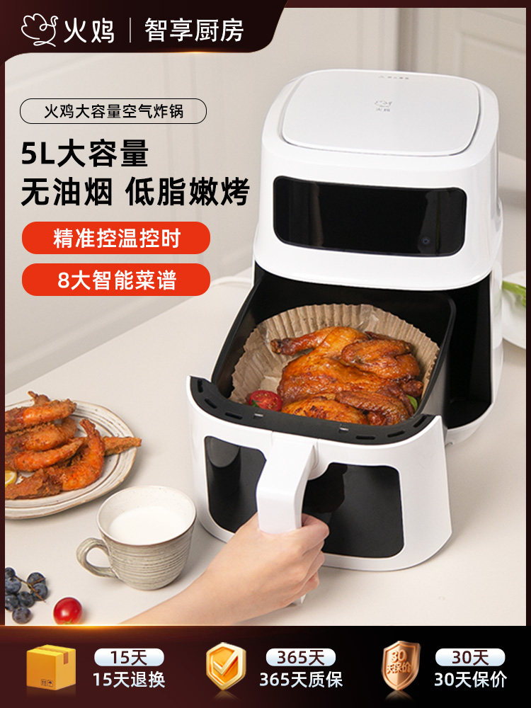 火鸡空炸机家用智能多功能5L大容量电炸机新型大型薯条机