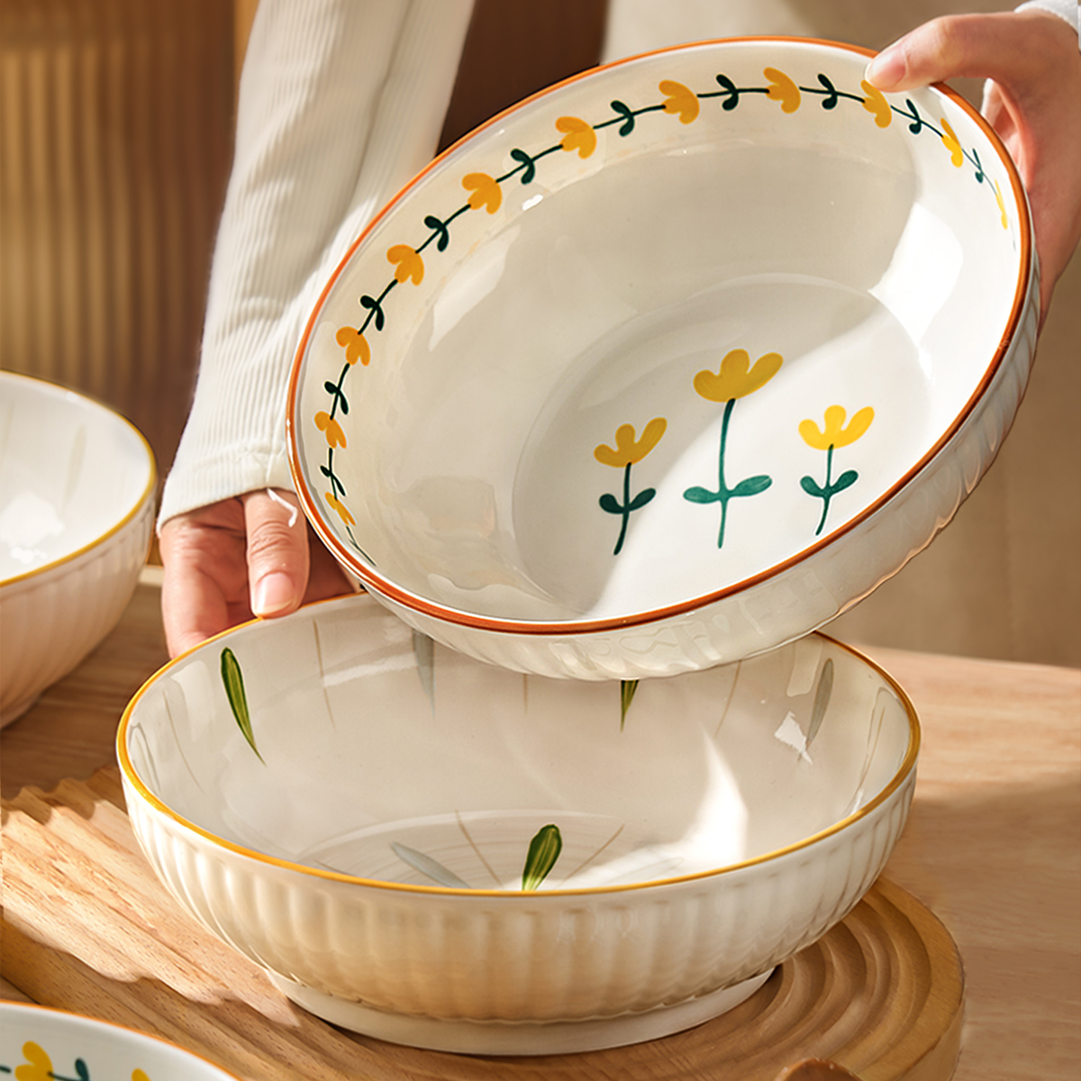 釉下彩陶瓷酸菜鱼大盆碗新款汤碗