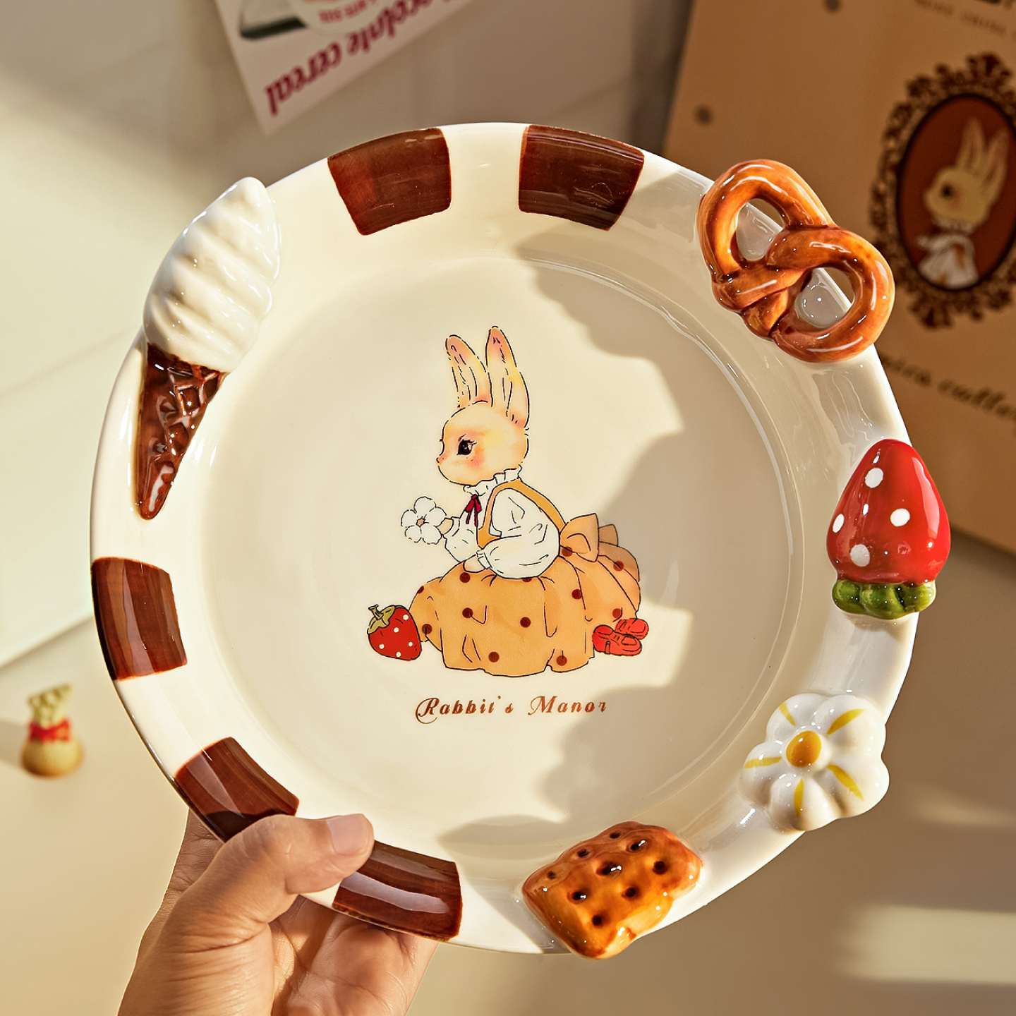 可爱陶瓷盘子家用菜盘高颜值餐具