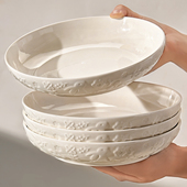 高级感盘子盘子家用釉下彩8寸菜碟子好看 陶瓷餐盘深盘碗碟餐具