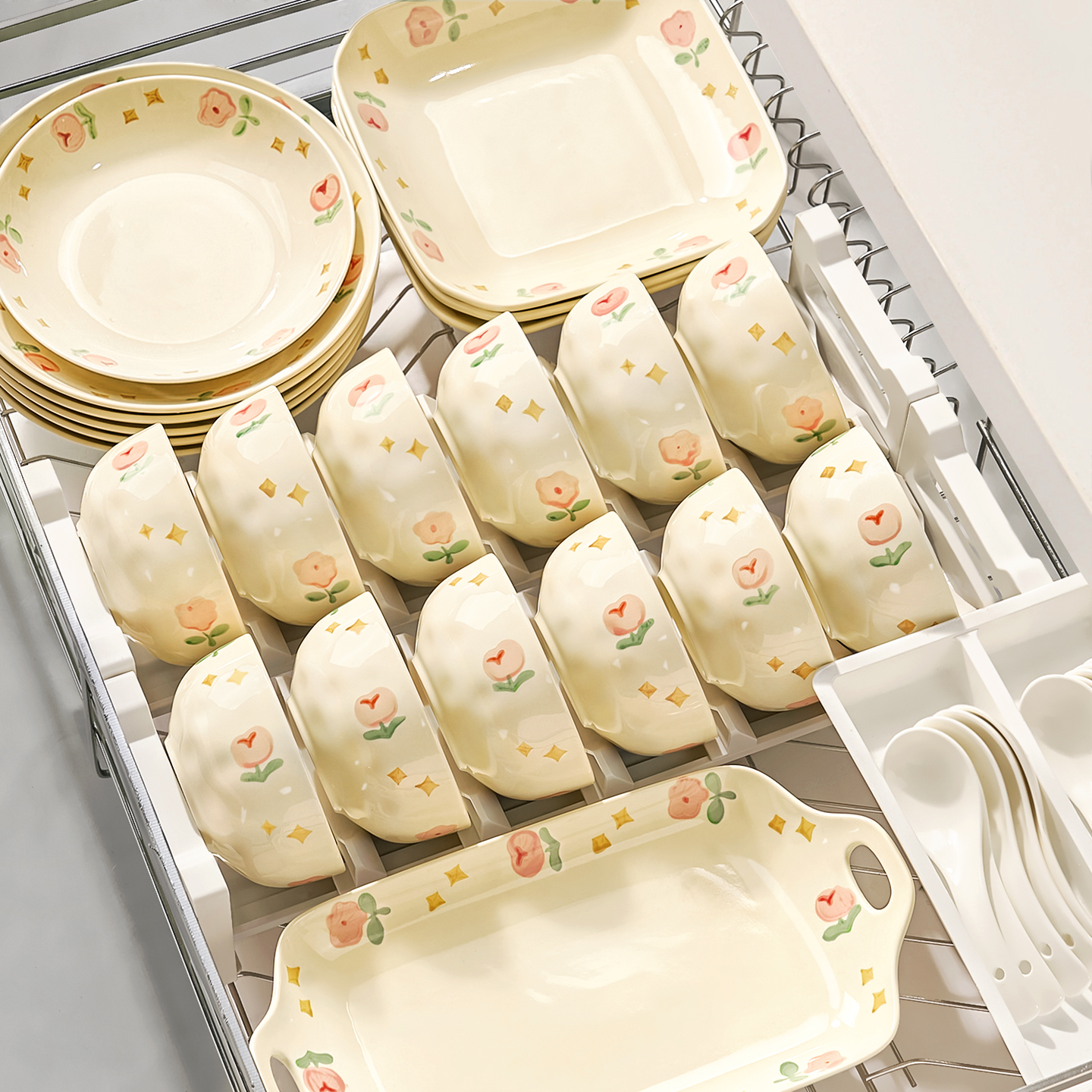 奶油风餐具套装2025新款陶瓷碗碟