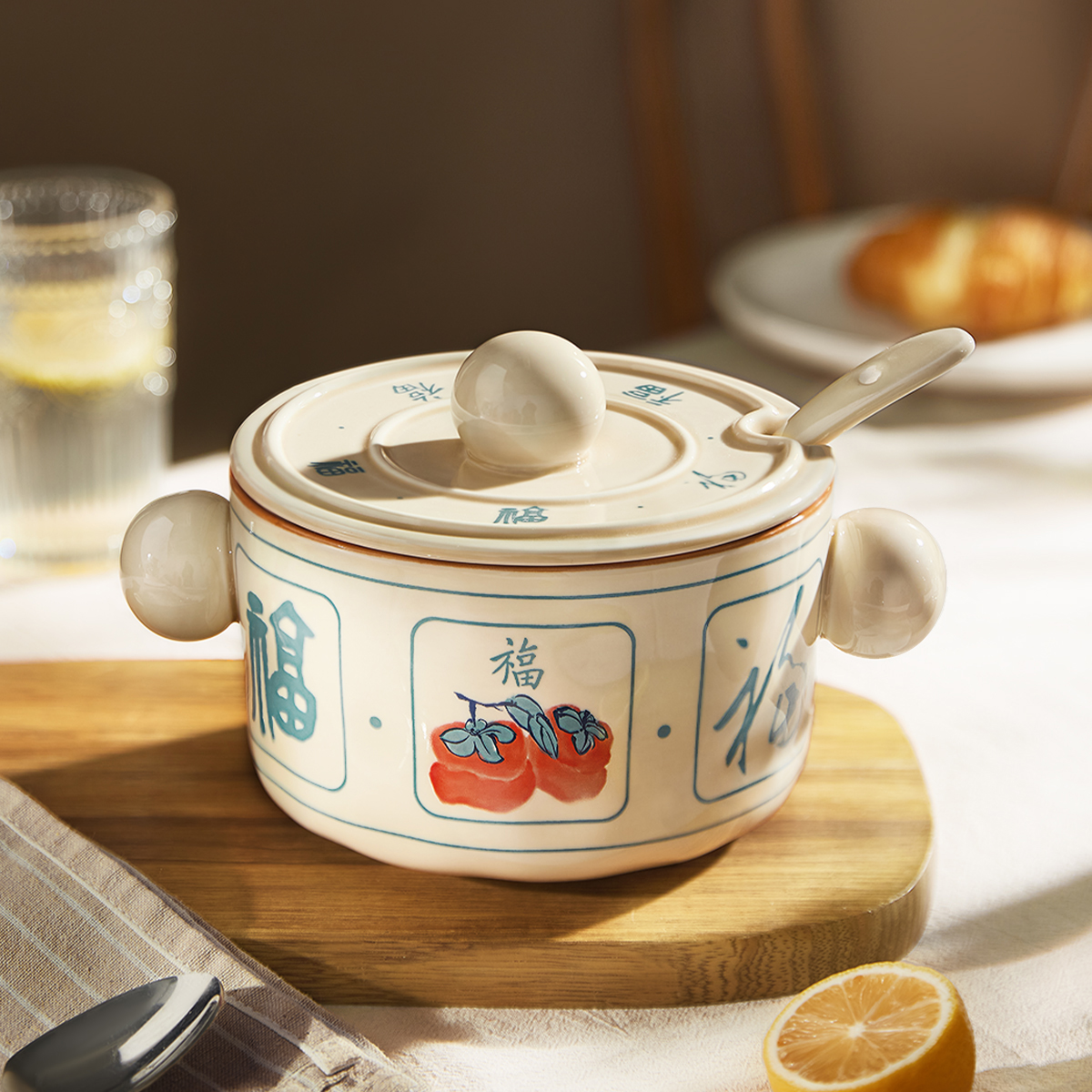 中式猪油罐陶瓷耐高温大容量油罐