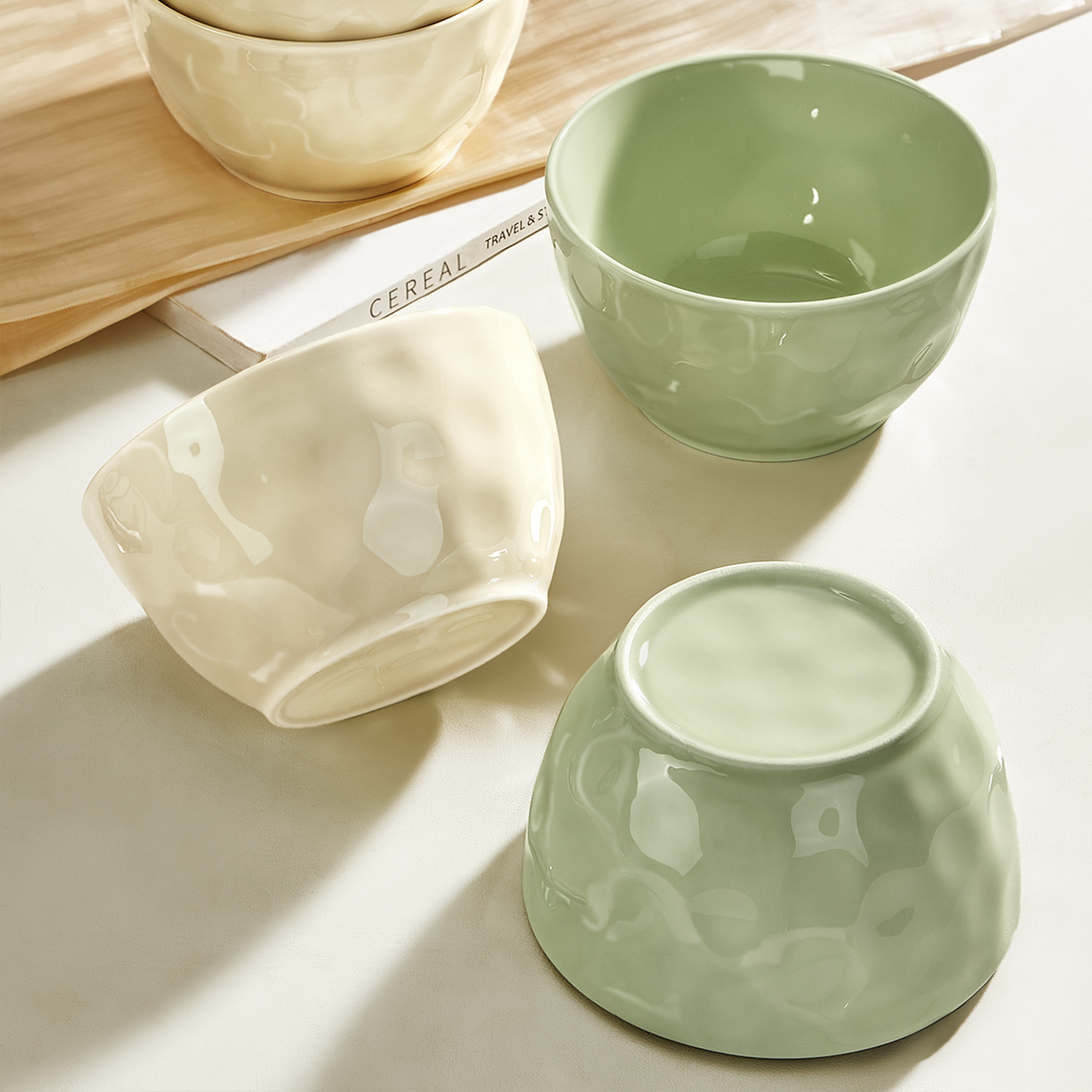 奶油风陶瓷米饭碗家用2026新款高颜值吃饭碗汤面碗菜盘子鱼盘餐具,餐饮具,碗,淘宝优惠券,粉丝福利购,淘宝优惠卷