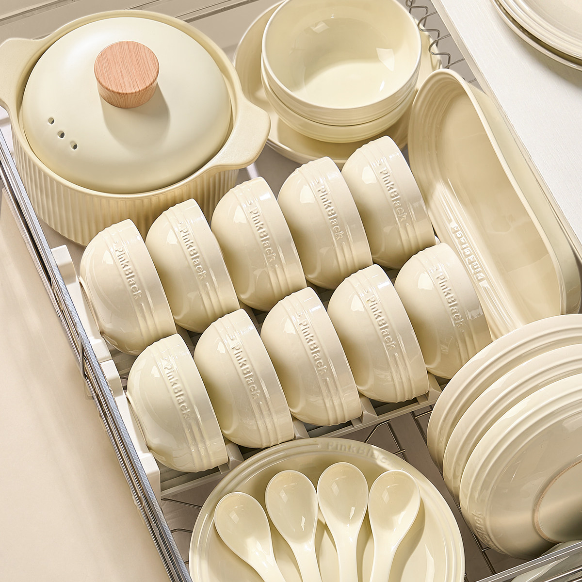 釉下彩碗碟套装家用2025新款陶瓷餐具奶油碗盘碗筷高级感乔迁碗具,餐饮具,碗,淘宝优惠券,粉丝福利购,淘宝优惠卷