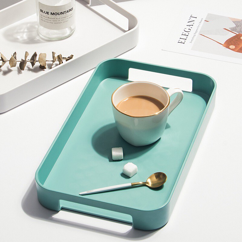Simple rectangular household ins Nordic plastic tea tray